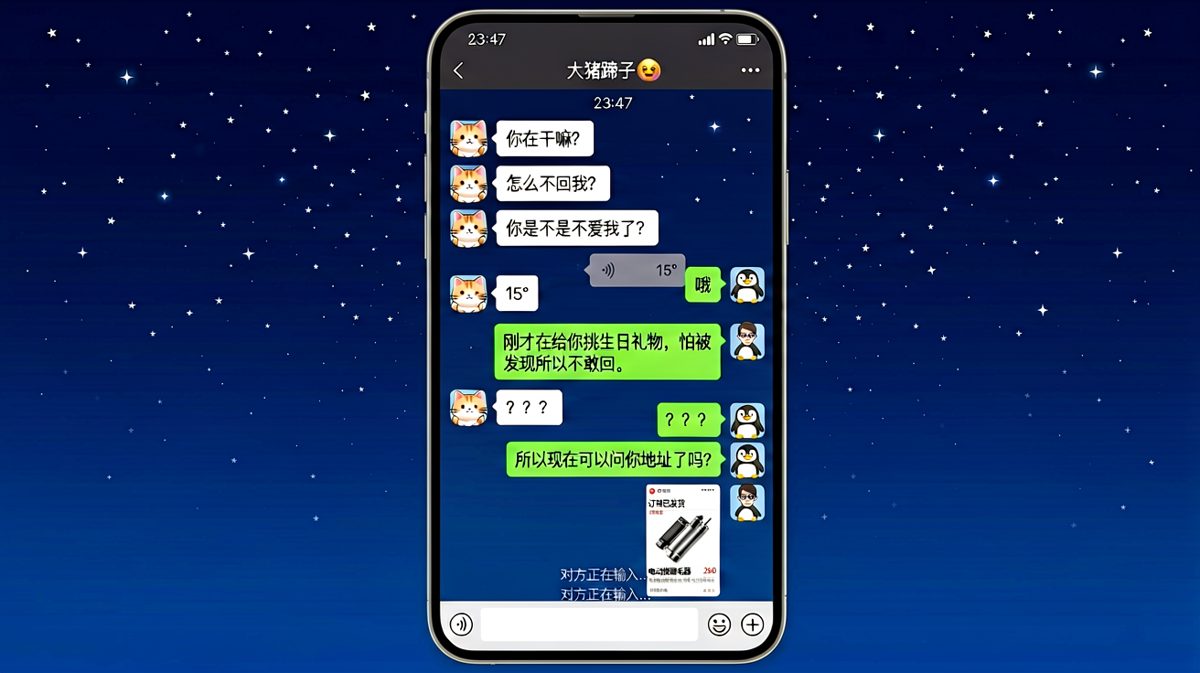 不回消息的真相，是她在给他买拔腿毛器