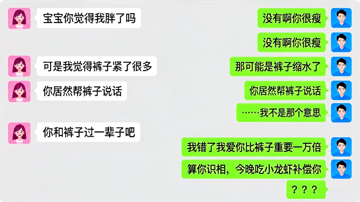 送命题连环套，男生反杀失败被请吃小龙虾。