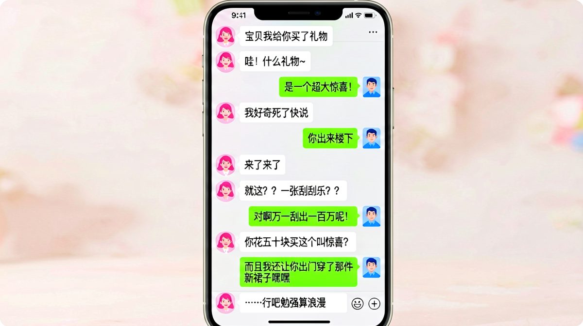 刮刮乐当礼物，直男浪漫也是浪漫。