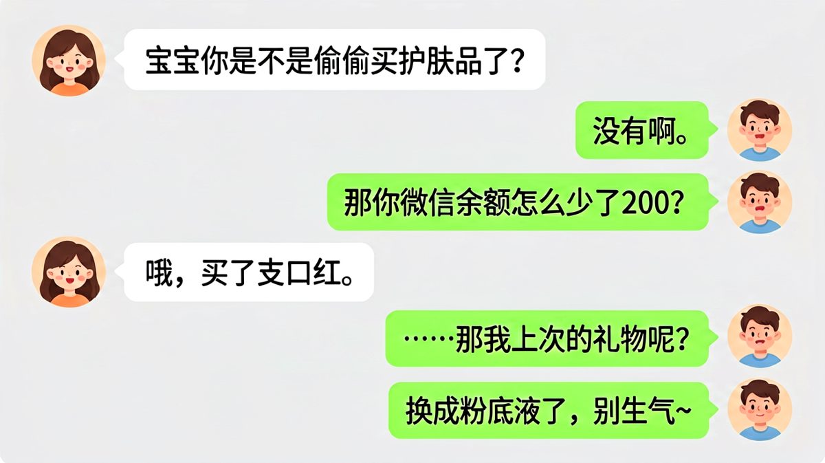 男友试探性查账，结果发现自己才是被'平账'的那一个。