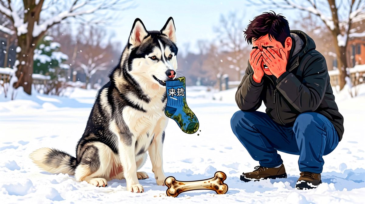 哈士奇：骨头？那能吃吗？这袜子可是宝贝