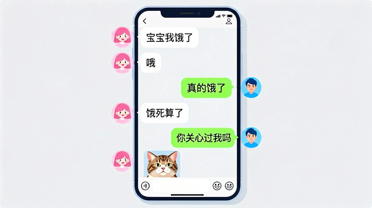 男生装可怜被女生用表情包敷衍的爆笑场面