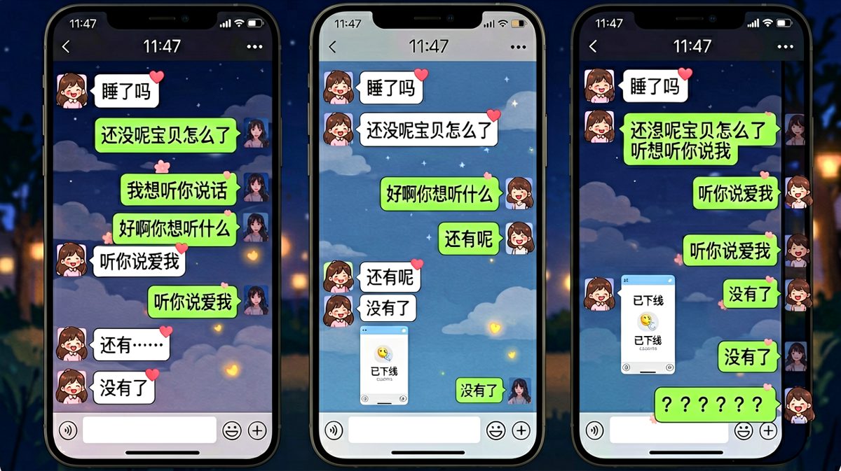 深夜撩完就跑，男生被耍得团团转