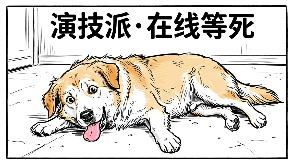狗：只要我不动，就没有人知道我在演戏。