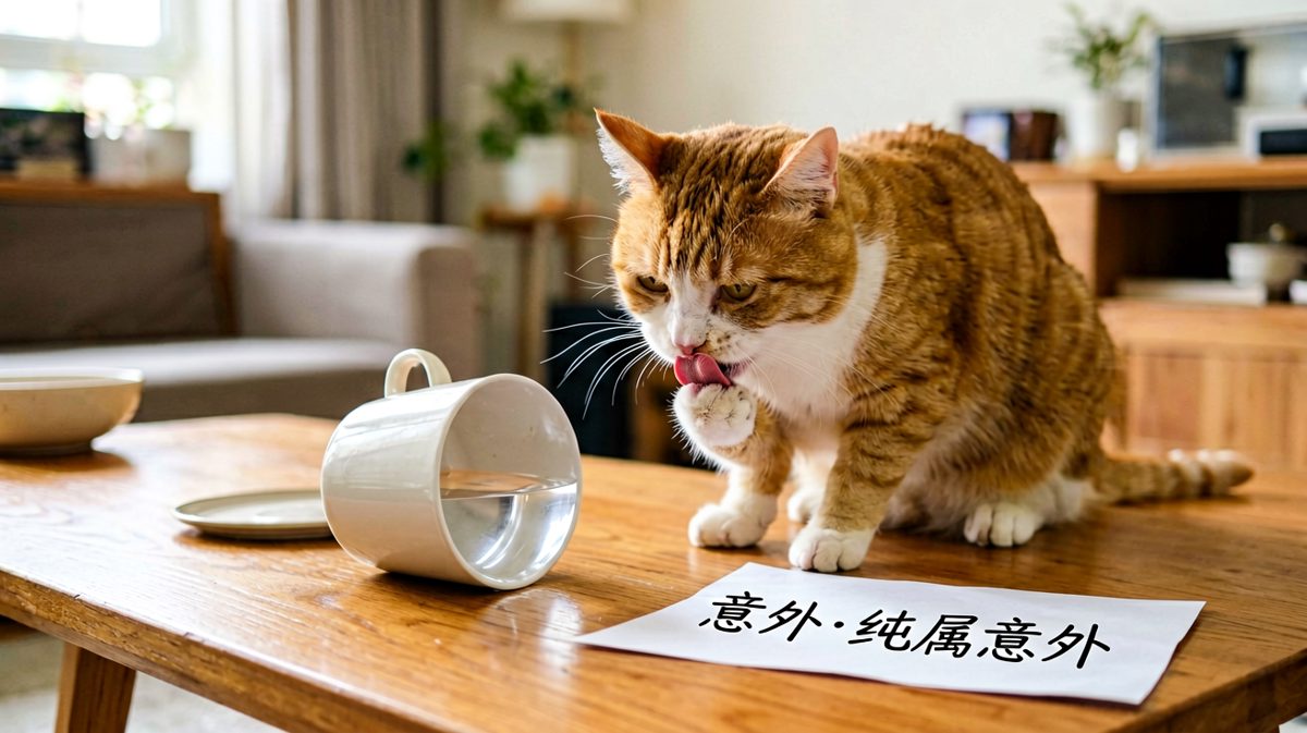 猫：不是我干的，是重力让我这么做的。