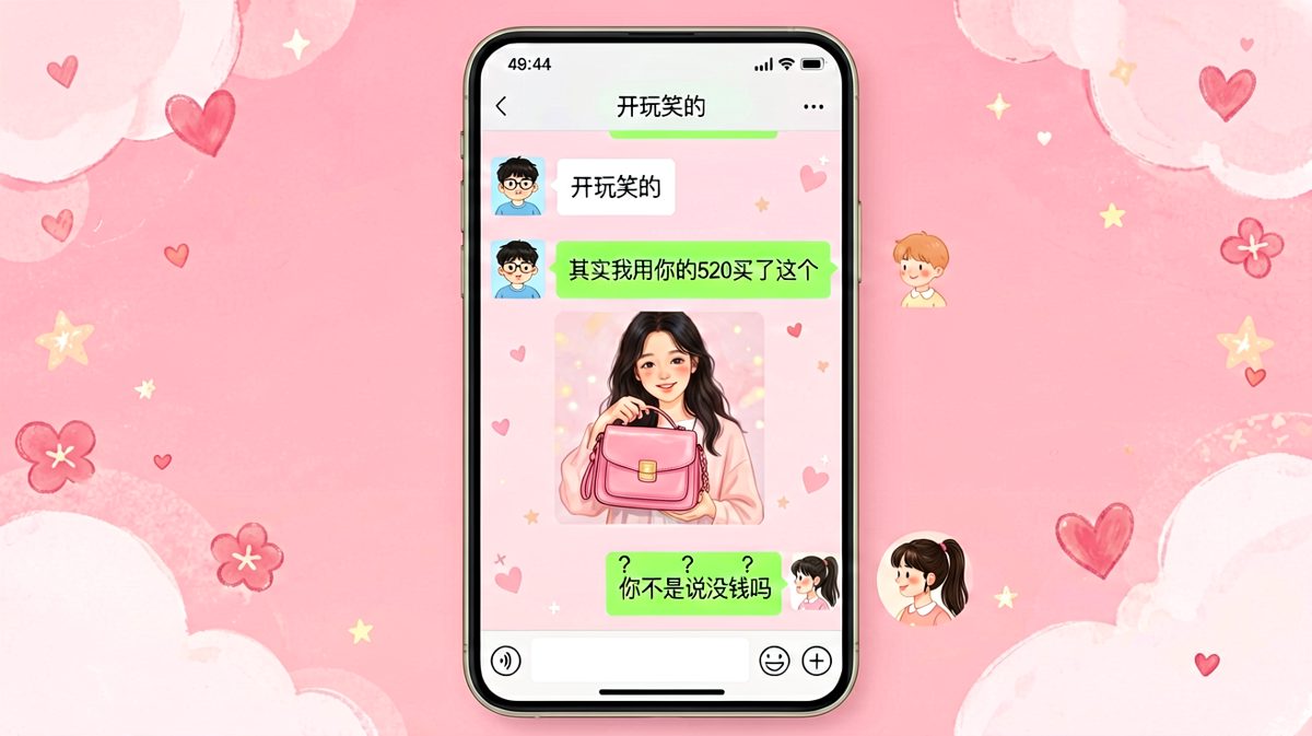 上一张的梗继续，男生揭晓真正的神反转