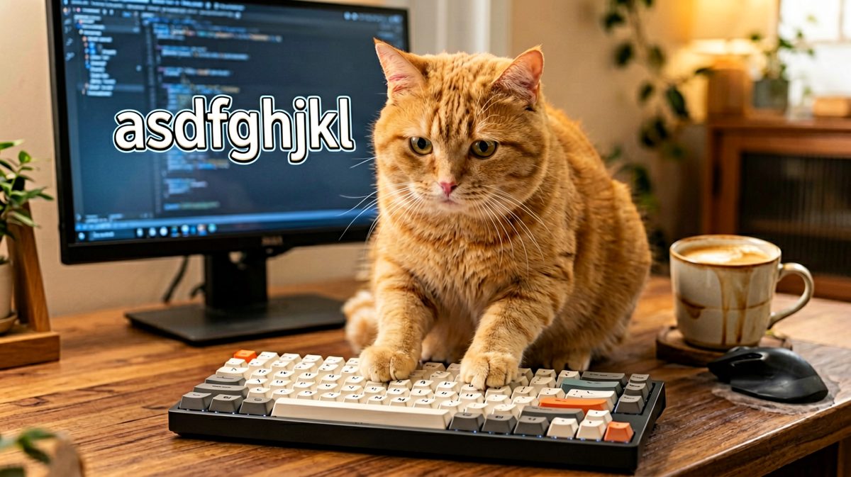 主人正在开会，而我的猫正在用键盘完成KPI