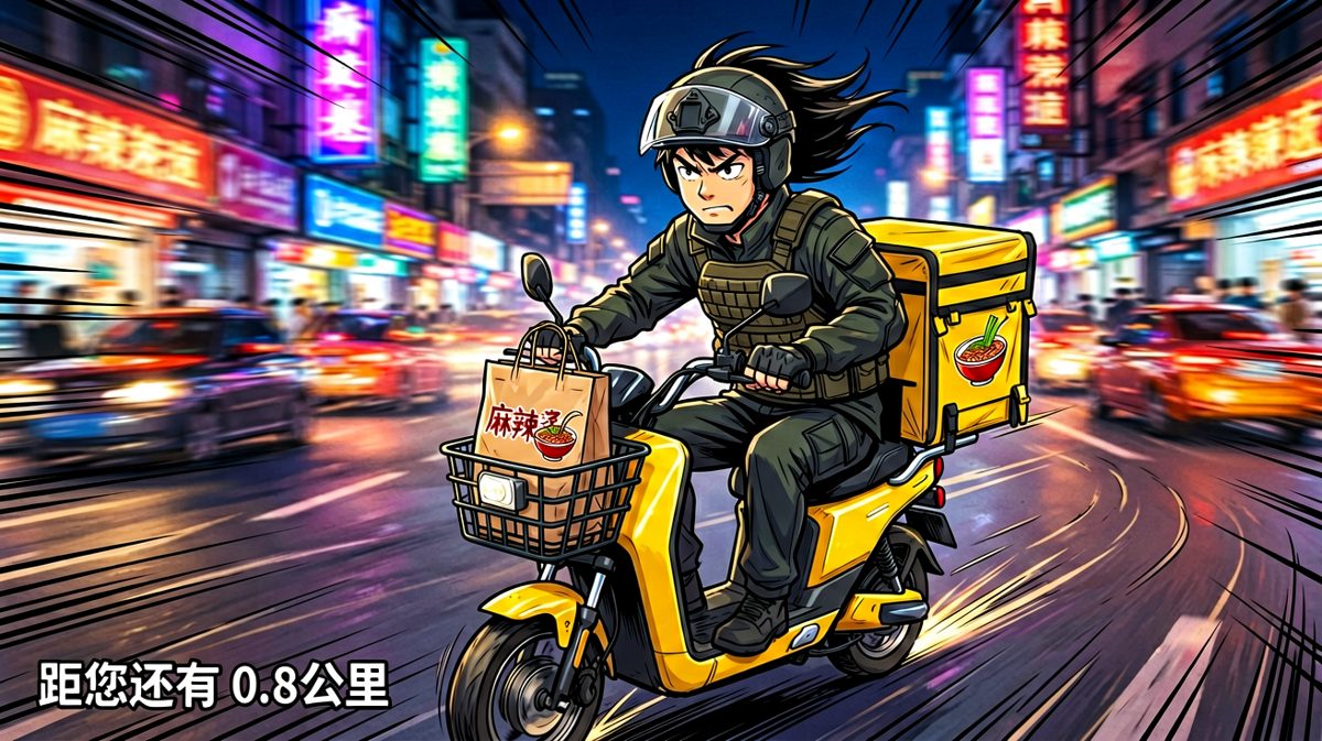 外卖小哥已出发，使命必达！