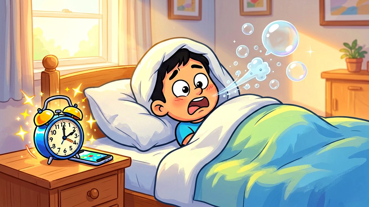 闹钟狂响，主角选择用被子封印自己