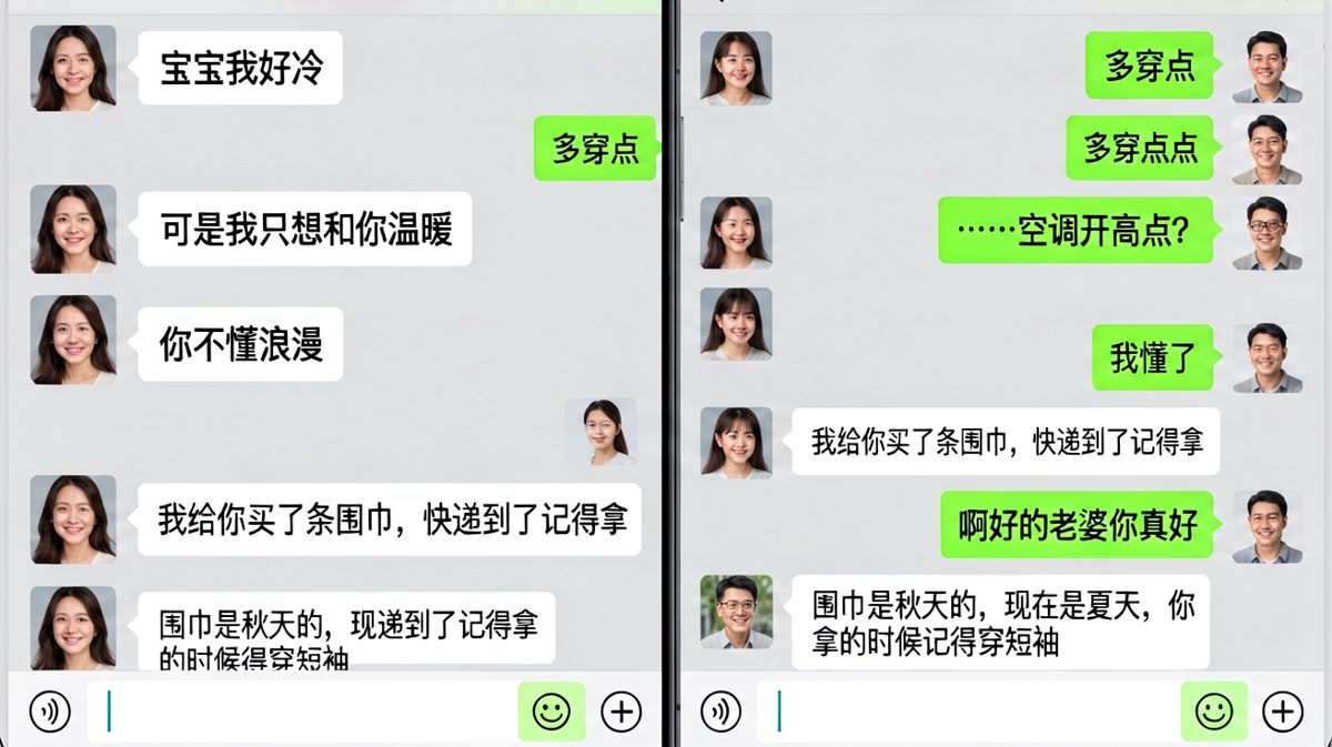 浪漫话题被直男三句话带回石器时代