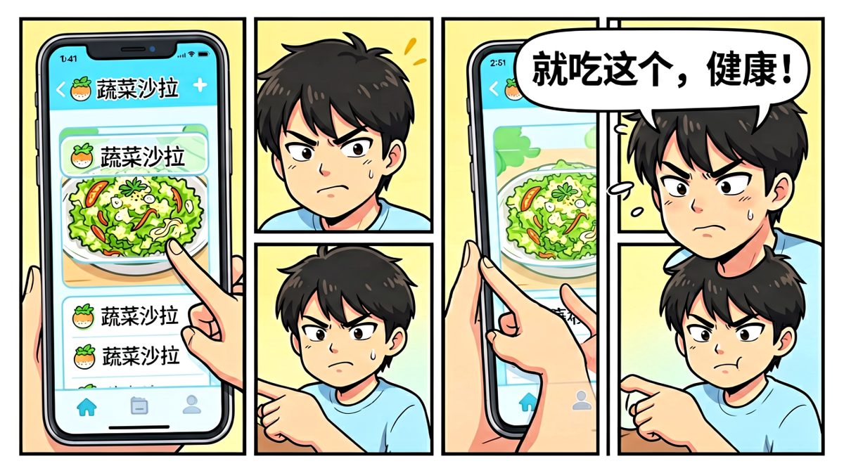 发誓只点一份沙拉假装健康