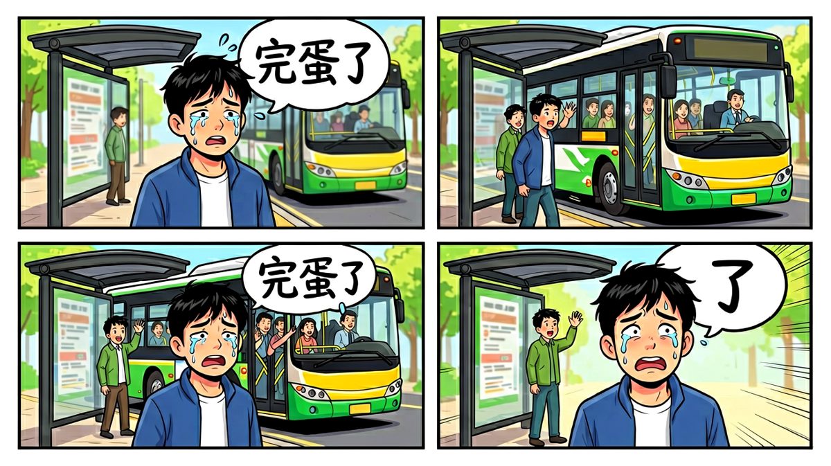 眼睁睁看着公交开走，心碎的声音