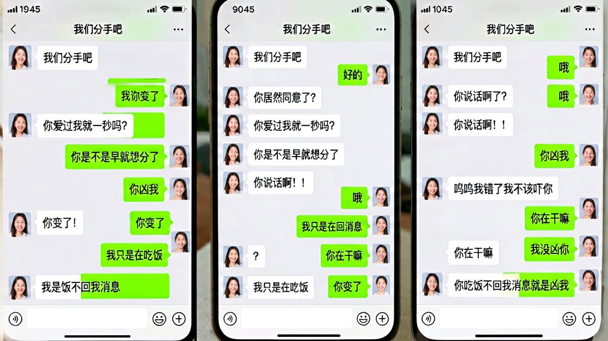 女生一句分手，男生一句好的，女生当场破防