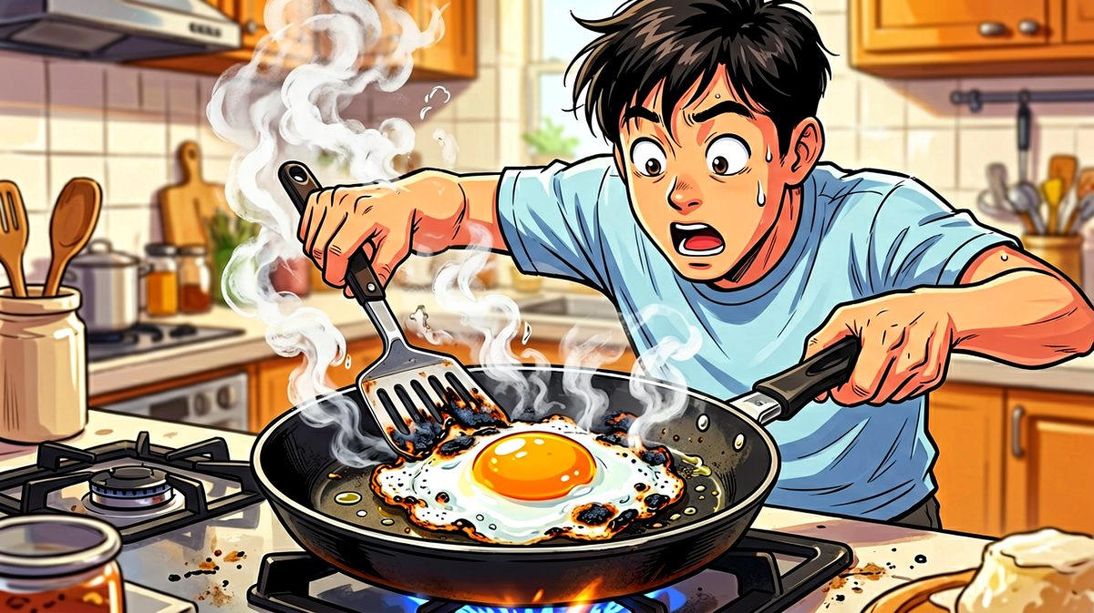 第二格：呃……煎蛋好像有点过头了