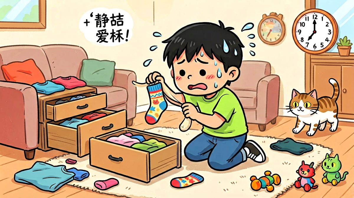 开始疯狂寻找，翻遍了整个房间