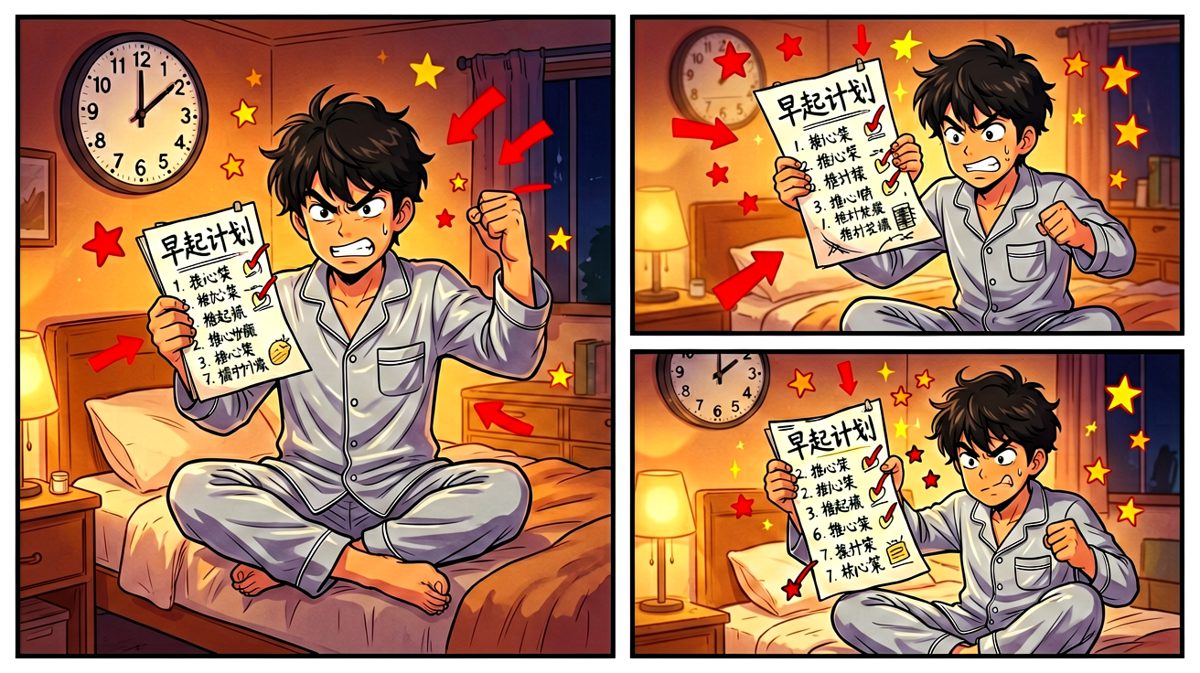 深夜立下雄心壮志的早起誓言