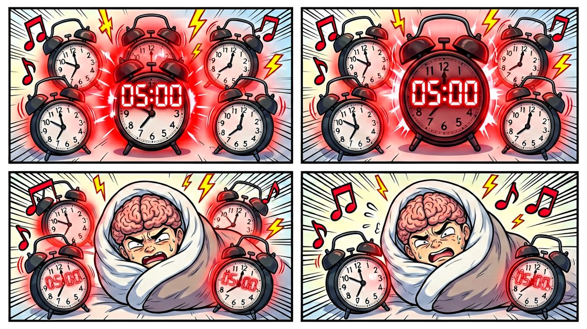 九个闹钟同时炸响的清晨轰炸