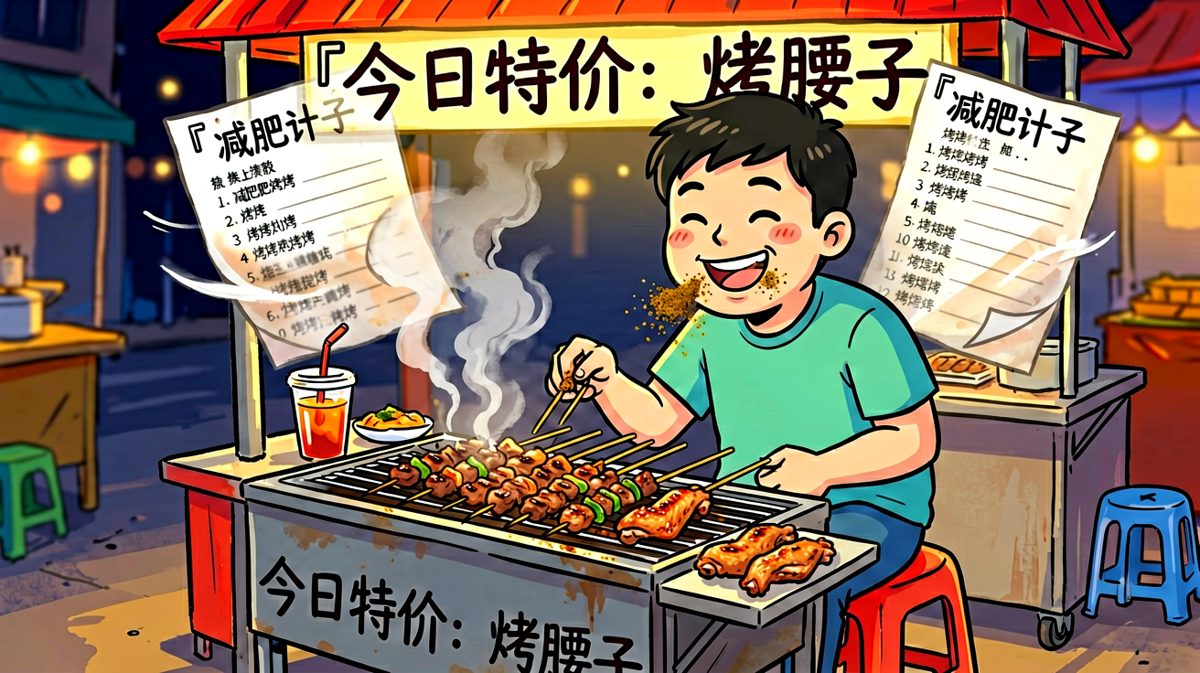 吃饱了才有力气减肥，明天再说吧！