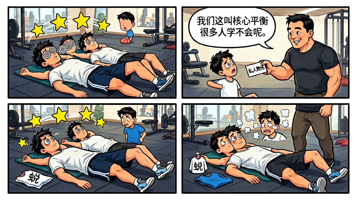 教练补刀：这是核心平衡训练