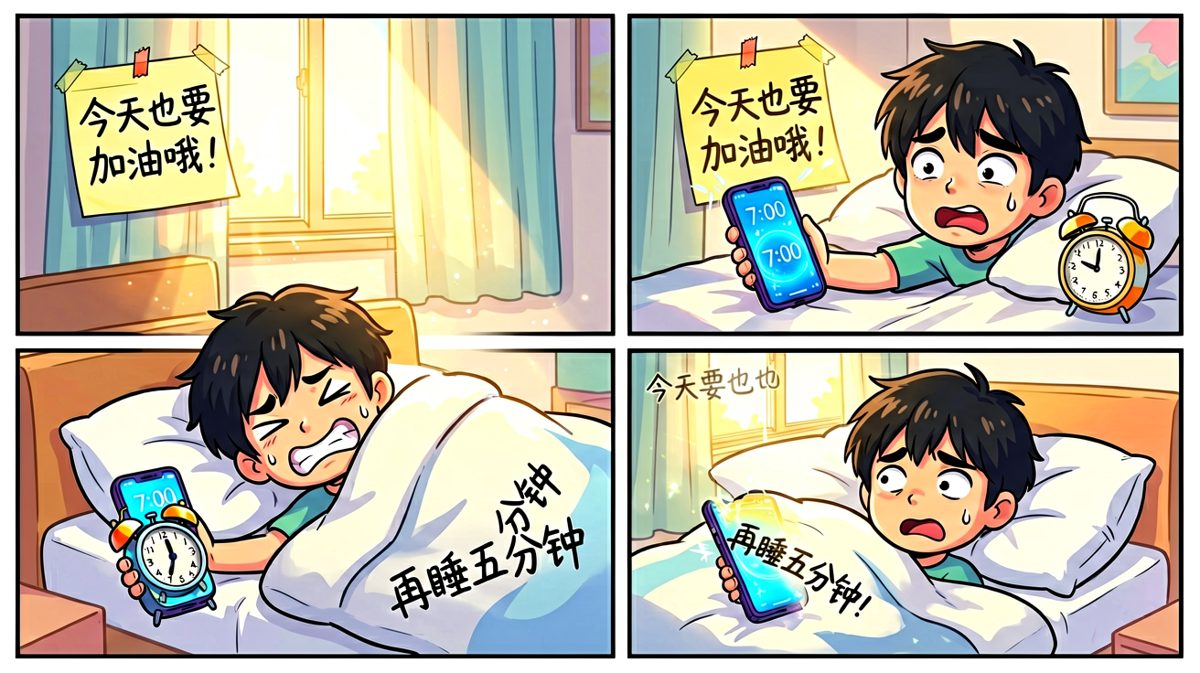 闹钟响了，但身体被被子封印了
