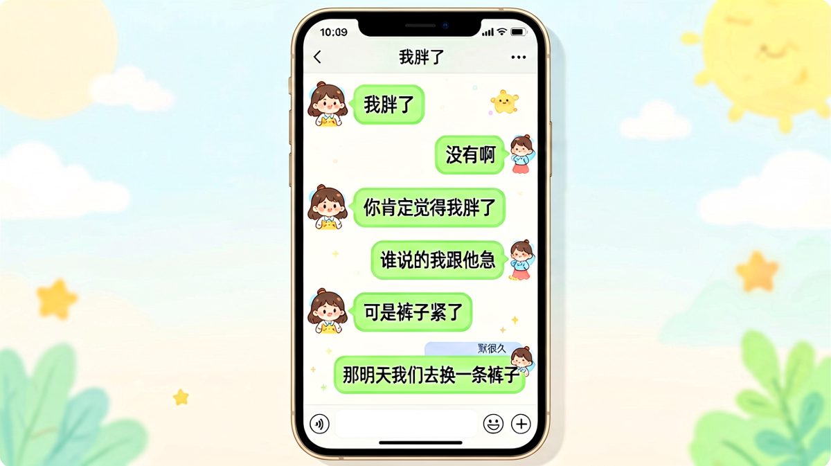 女生问胖不胖，男生的神回复让人哭笑不得
