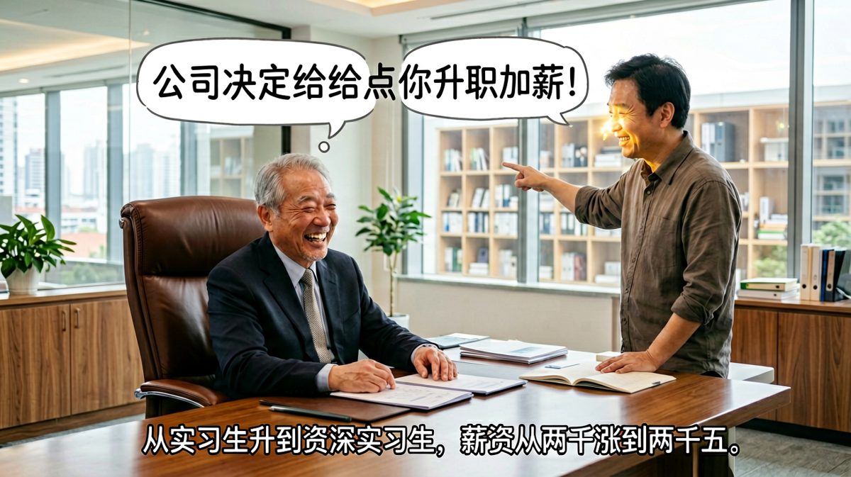 升职加薪喜极而泣，结果是从两千涨到两千五。