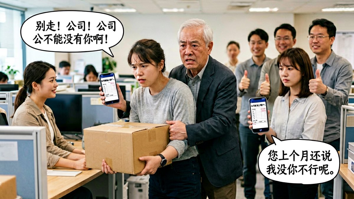 员工递上辞职信，老板秒变脸跪地挽留。