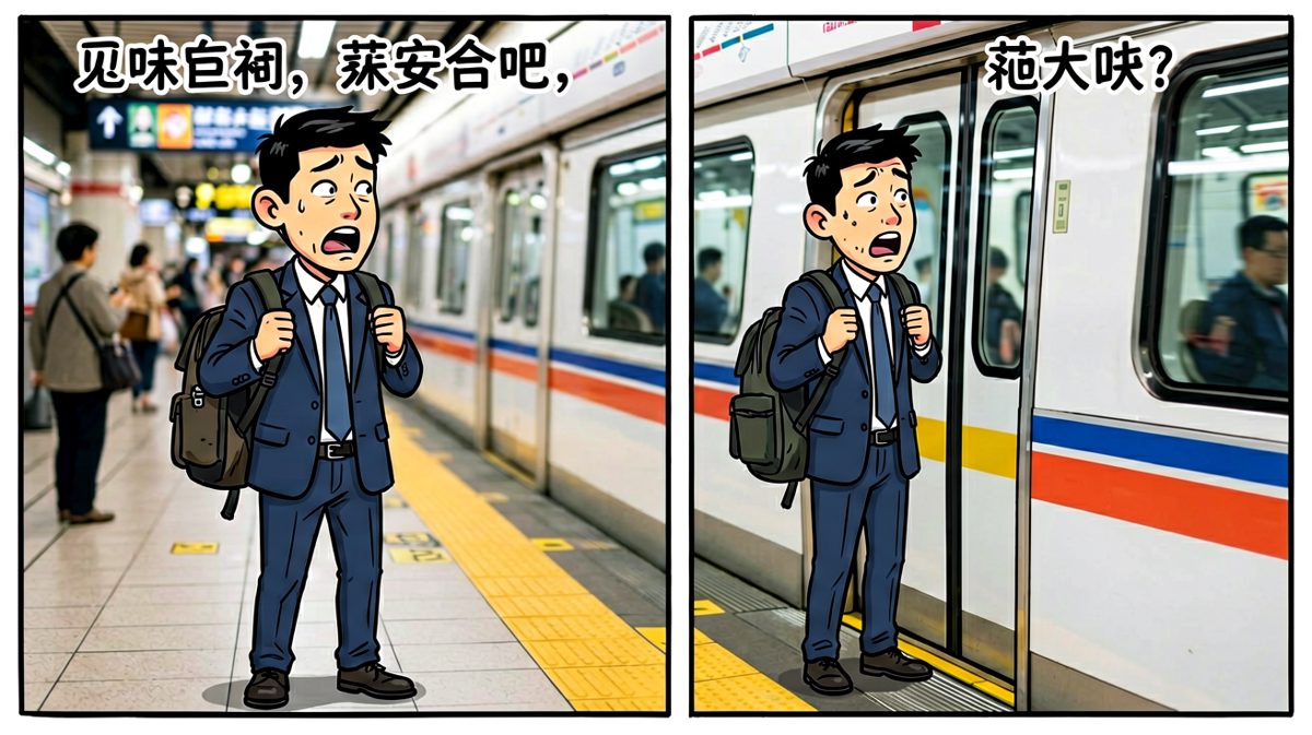 地铁门要关，我的包还在车上……