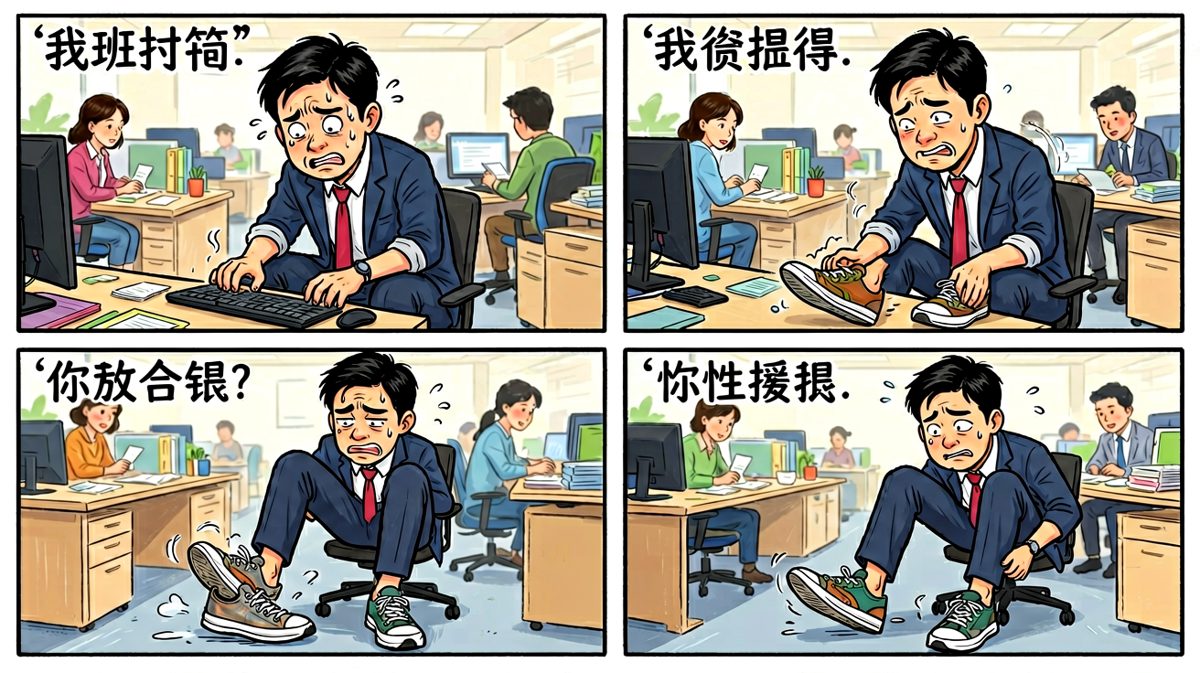 最惨的是……我居然还穿了双不同的鞋。