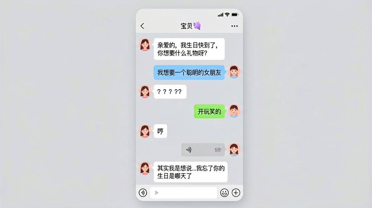 求生欲为零的男朋友，在生日前提问后暴露真相