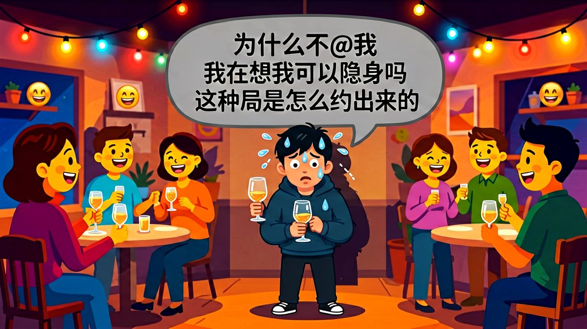 社恐参加聚会时的内心OS：人呢？怎么这么多人？我能回家了吗？