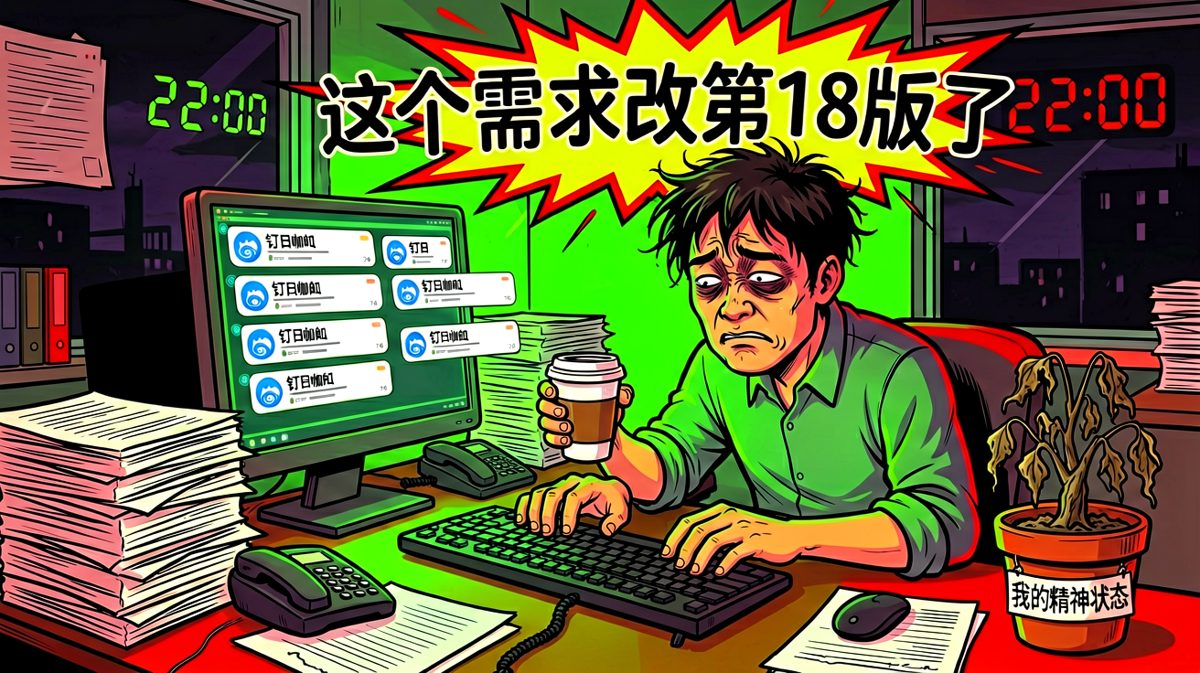 下班前的十分钟，领导发来了第十九个修改意见