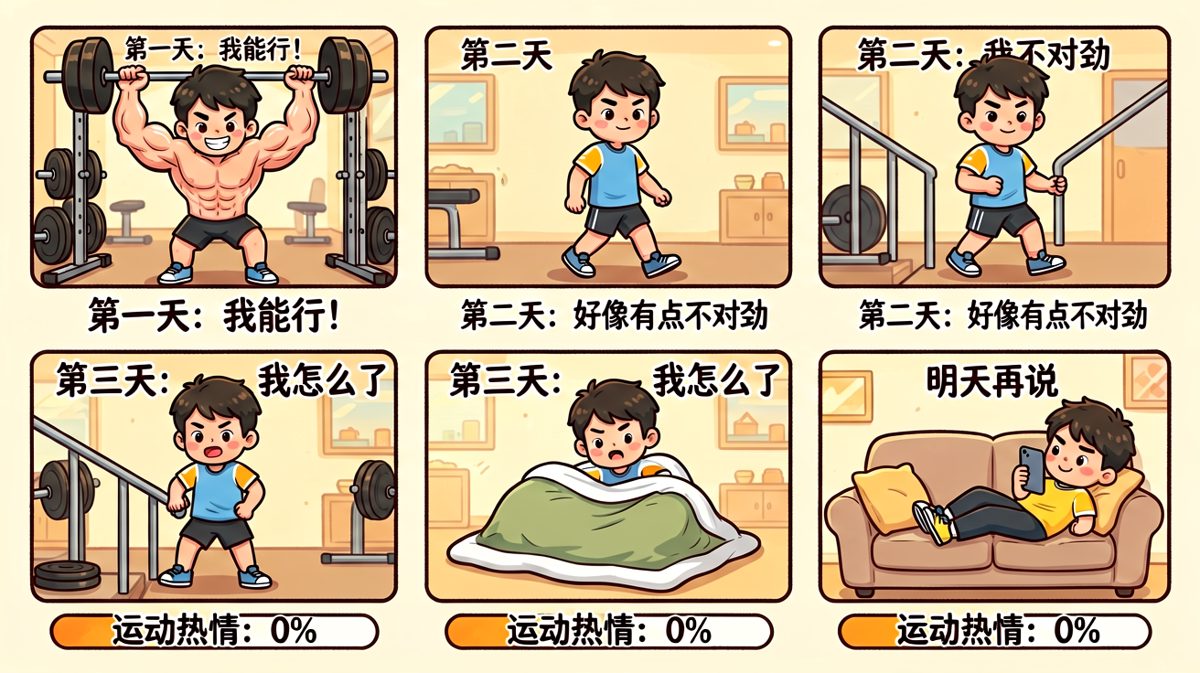 健身打卡的第一周到永远不再打卡的心路历程