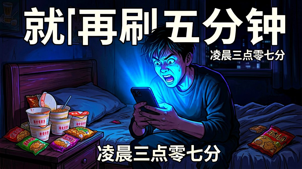 睡前说好刷五分钟，醒来天亮了