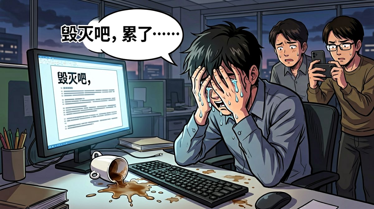 加班收尾，心态崩盘