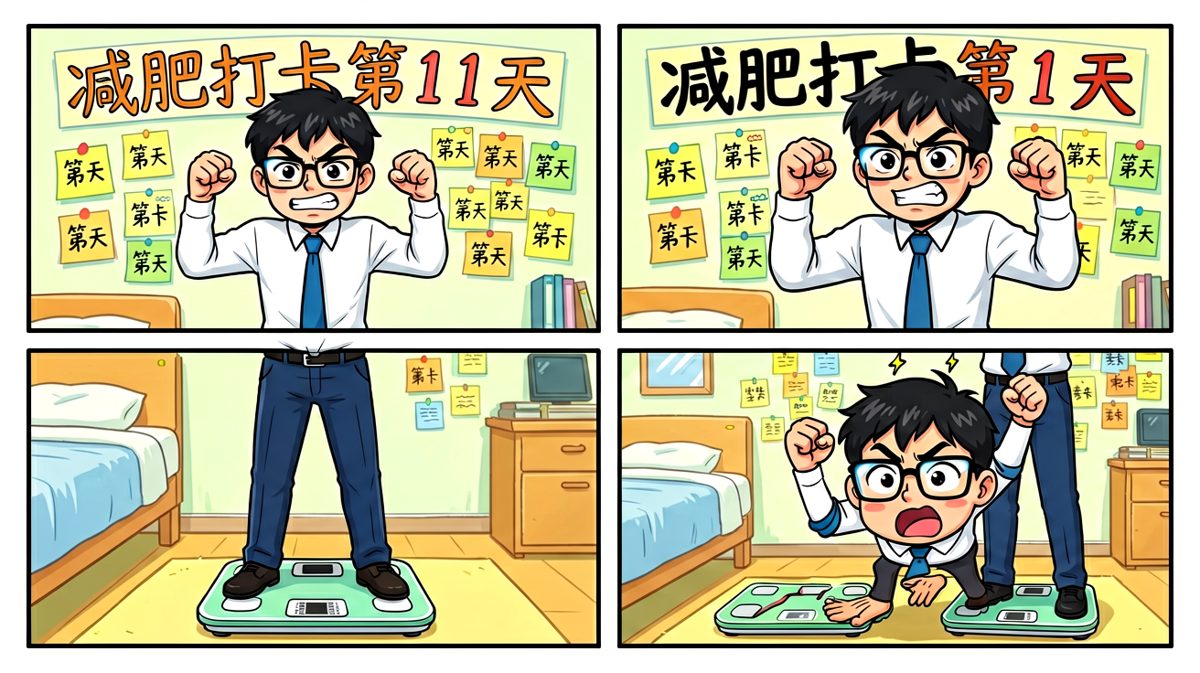第一天，信誓旦旦立下减肥Flag