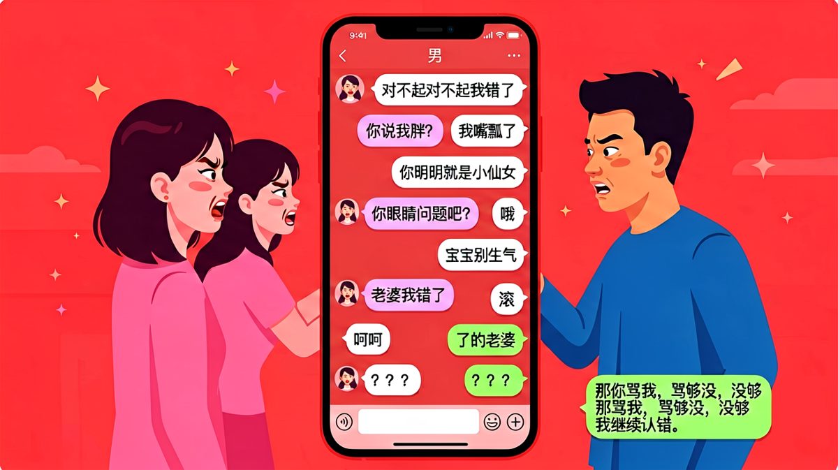 吵架时他认错认到对方语塞不知道该怎么办
