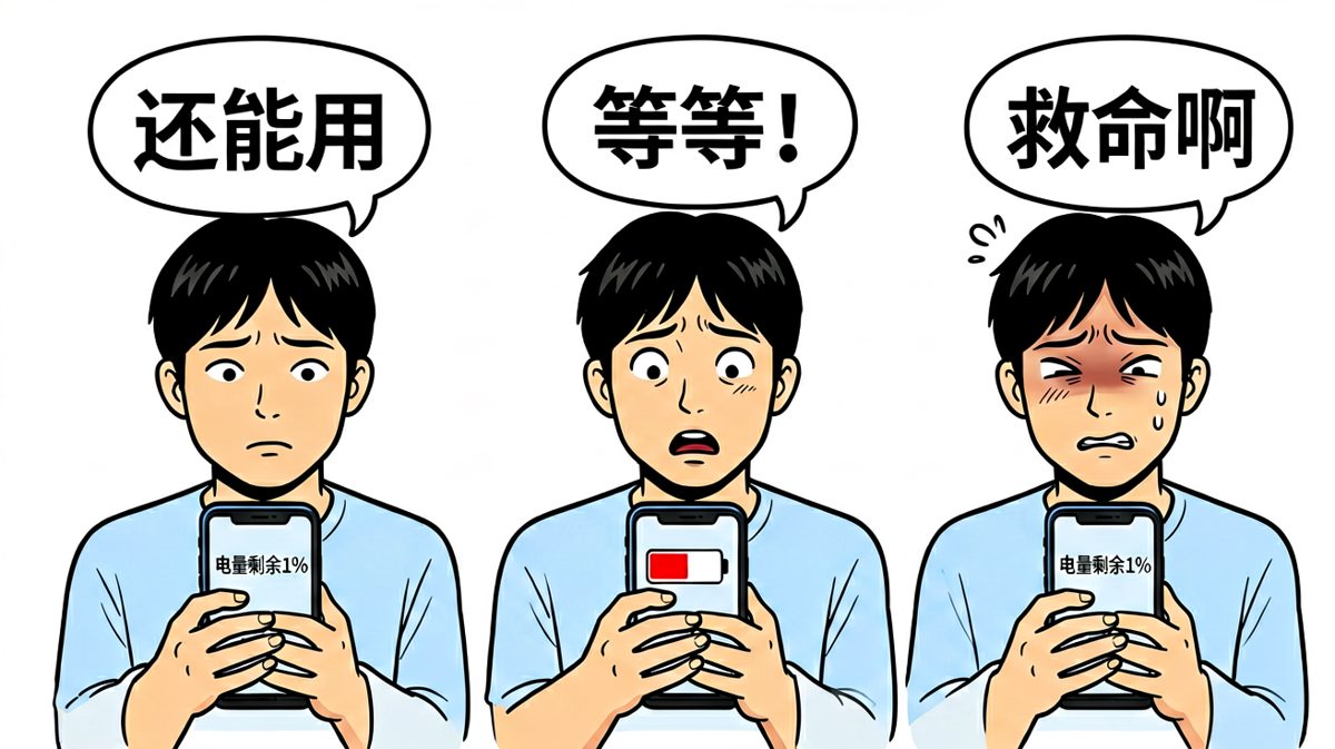 看到电量1%的那一刻，天塌了