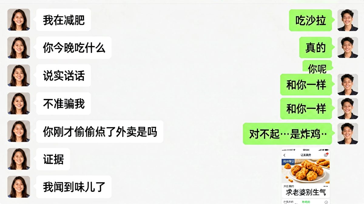 自以为藏得很好，其实早就暴露的偷吃现场