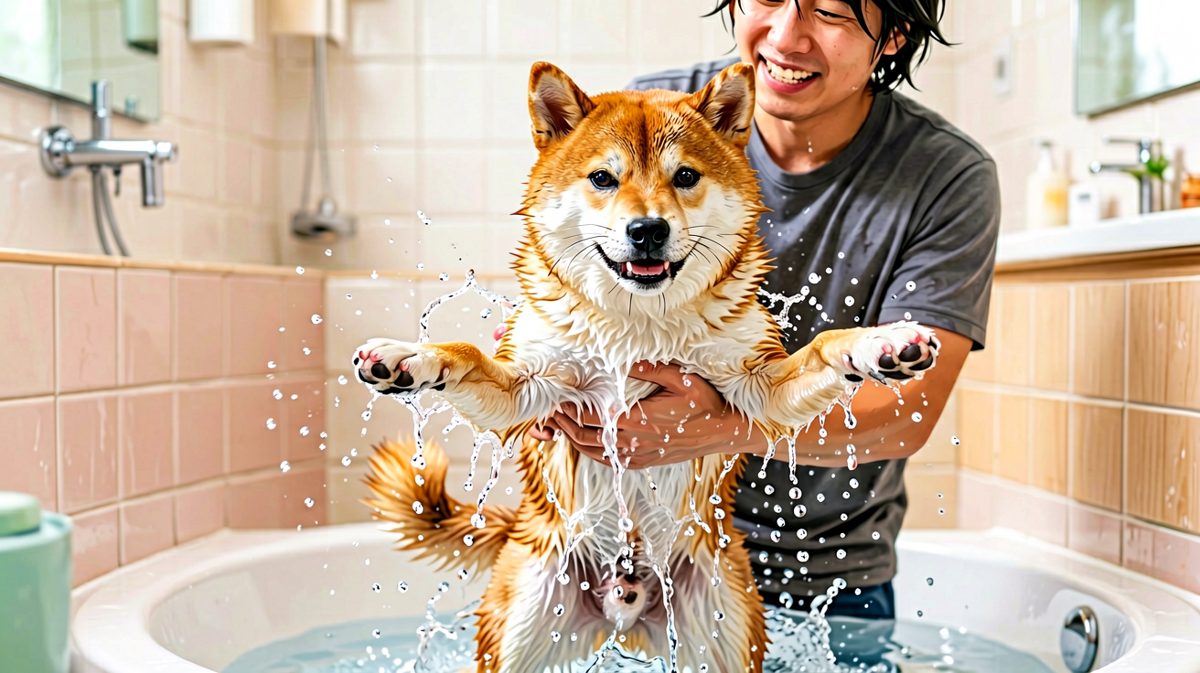 柴犬：我明明是陆地生物！为什么要对我做这种事！