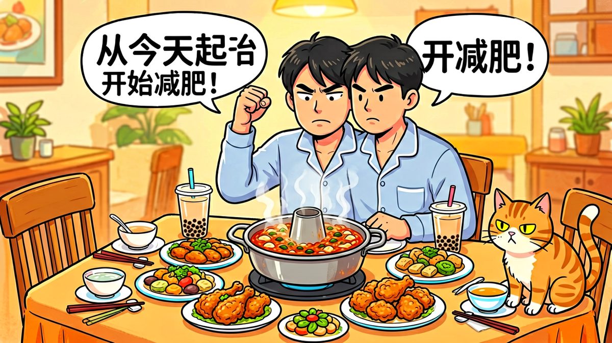 晚餐前立flag，气势如虹喊减肥