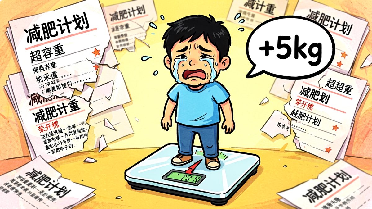 第四格：减肥未成，反而又胖了五斤