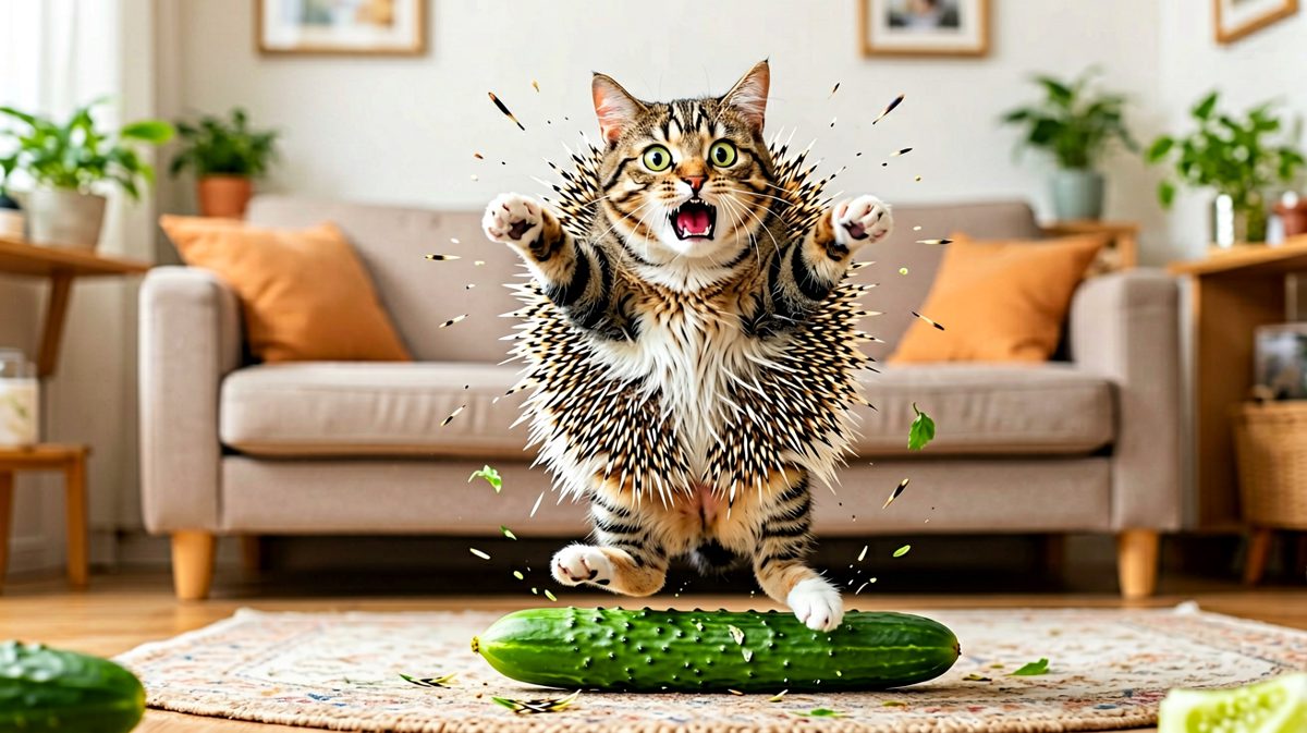 cat vs cucumber：这场对决的胜率永远为零。