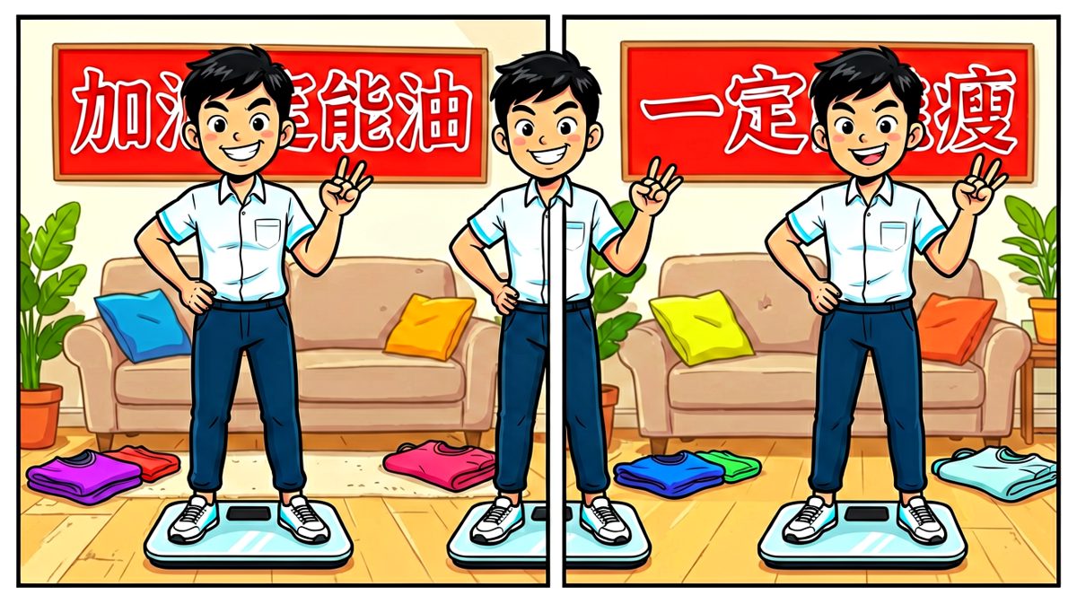 第1格：信心满满站上体重秤，准备开启减肥大业