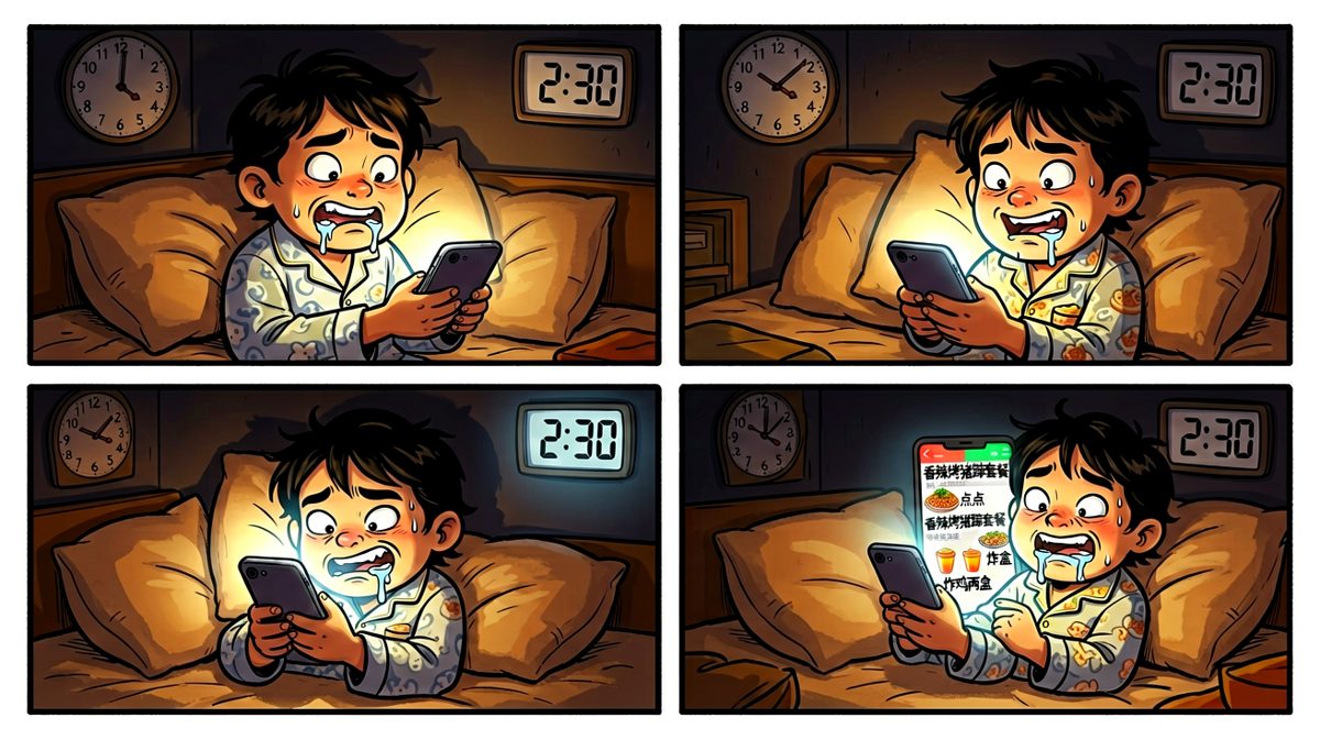 第3格：凌晨两点，外卖成了最大的敌人