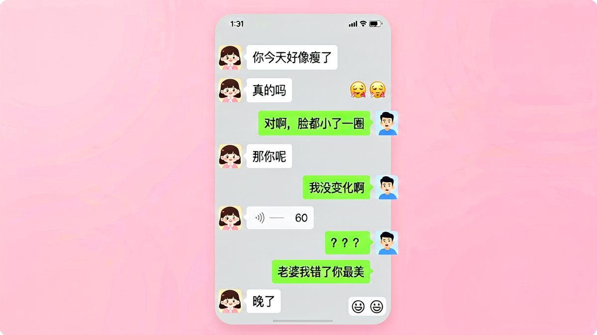 夸完女生瘦了之后发现自己在夸自己胖了