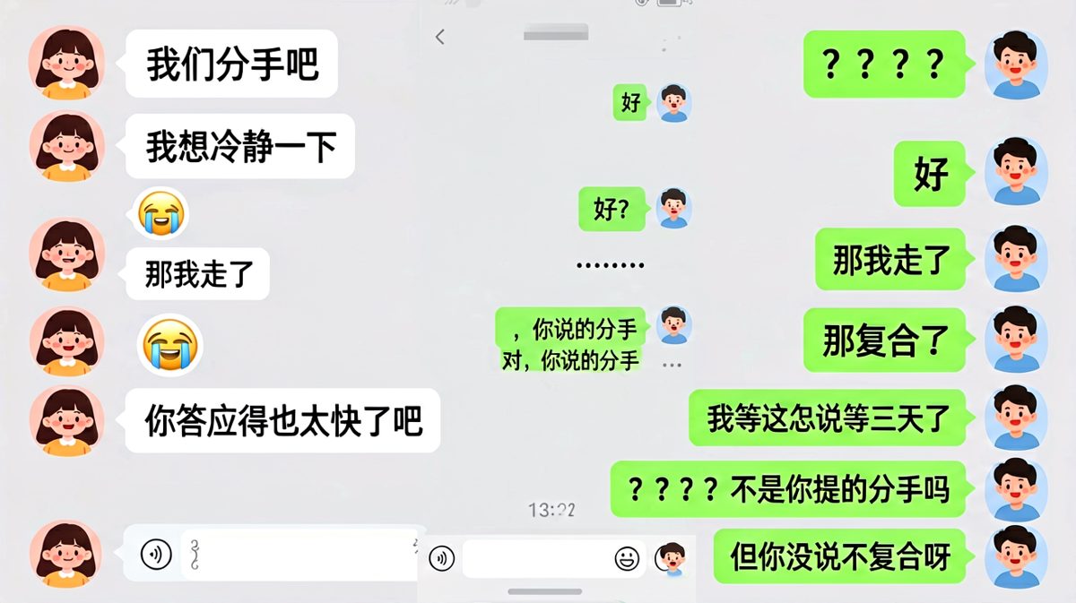 提分手的人还没反应过来已经被复合了