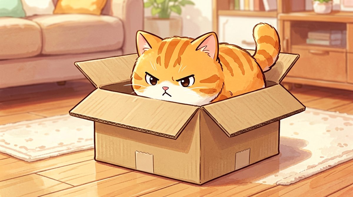 箱子这么小，我非要挤——猫的倔强，谁懂？