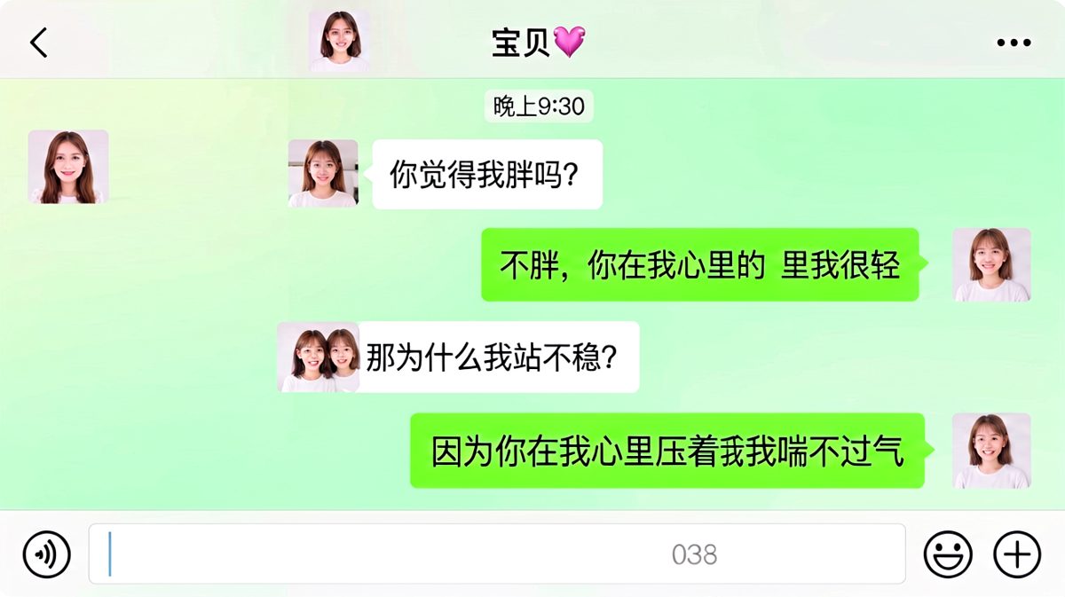 情话翻车现场——'你在我心里压着我'的神回复