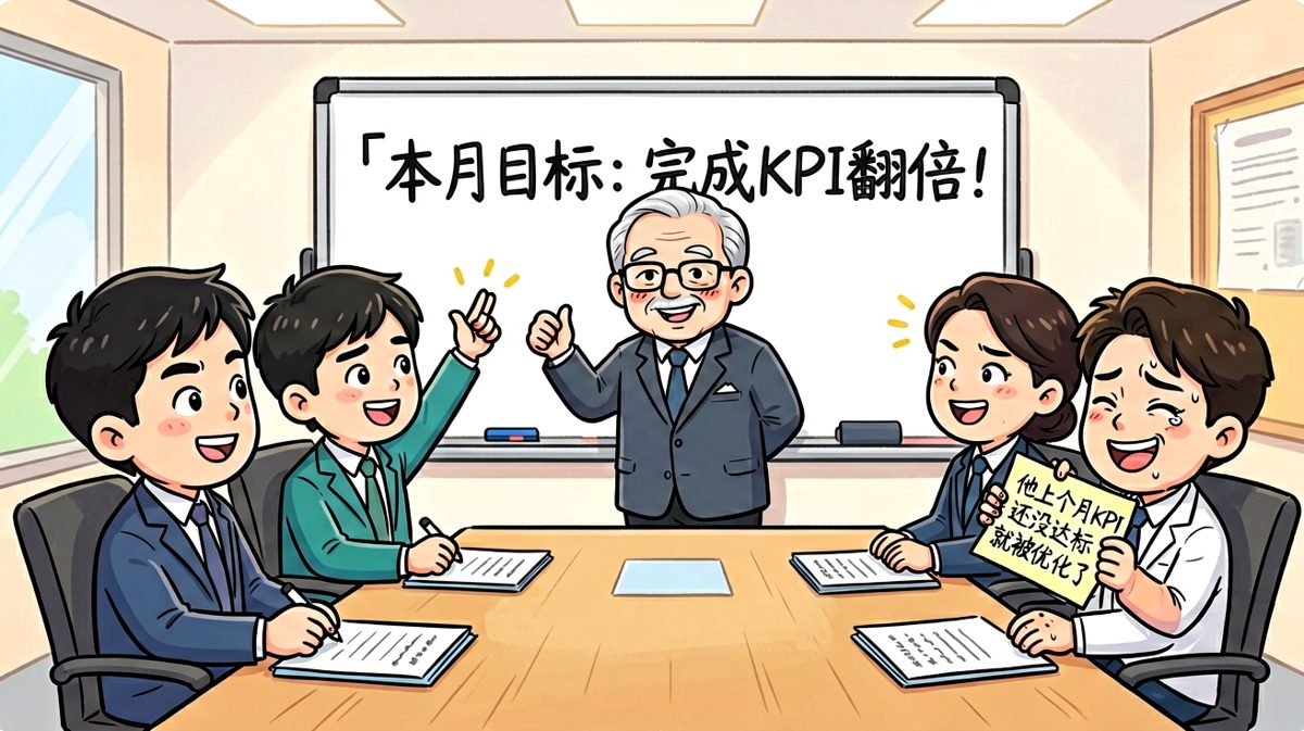 老板画饼现场，员工内心OS揭露真相